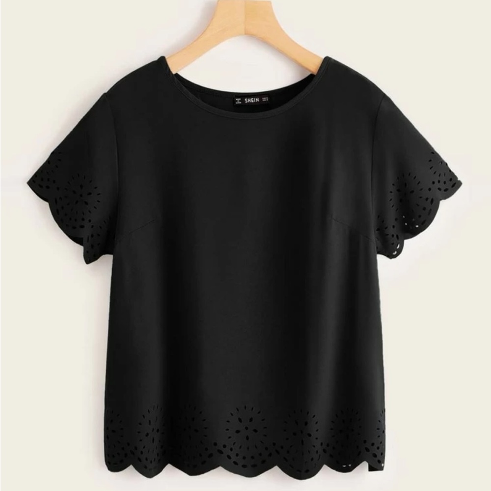 Black Blouse Short-Sleeve NWOT